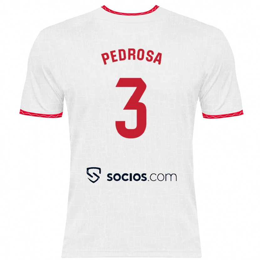 Danxen Bambino Maglia Adrià Pedrosa #3 Bianco Rosso Kit Gara Home 2024/25 Maglietta