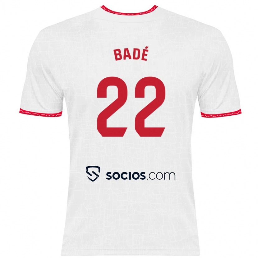 Danxen Bambino Maglia Loïc Badé #22 Bianco Rosso Kit Gara Home 2024/25 Maglietta