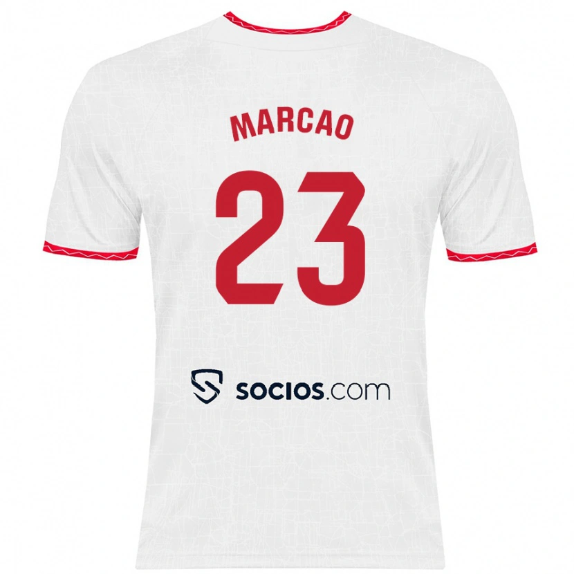 Danxen Bambino Maglia Marcão #23 Bianco Rosso Kit Gara Home 2024/25 Maglietta