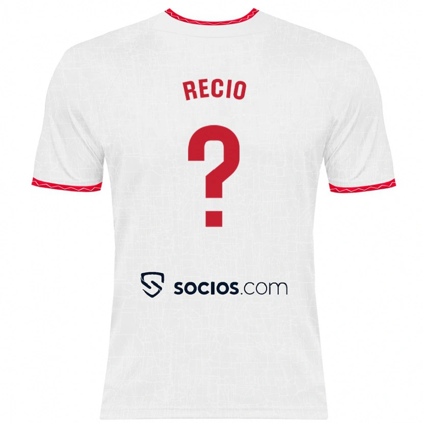 Danxen Bambino Maglia Sergio Recio #0 Bianco Rosso Kit Gara Home 2024/25 Maglietta