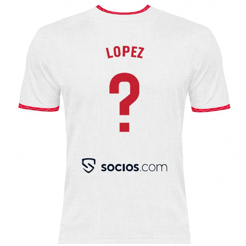 Danxen Bambino Maglia David López #0 Bianco Rosso Kit Gara Home 2024/25 Maglietta