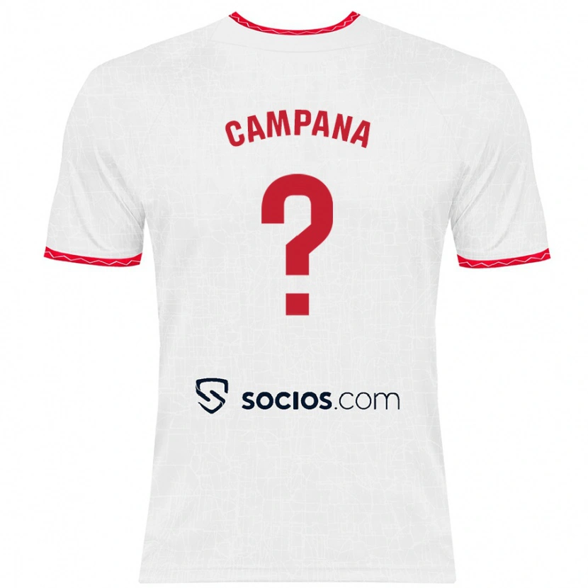 Danxen Bambino Maglia Massimo Campana #0 Bianco Rosso Kit Gara Home 2024/25 Maglietta