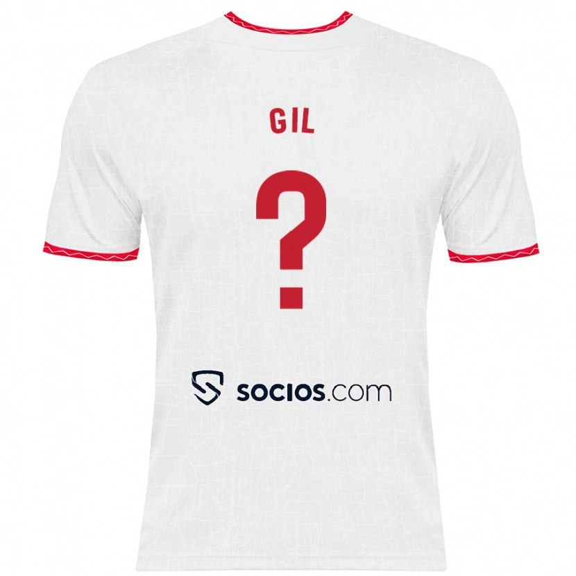 Danxen Bambino Maglia Dani Gil #0 Bianco Rosso Kit Gara Home 2024/25 Maglietta