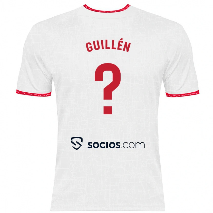 Danxen Bambino Maglia Nico Guillén #0 Bianco Rosso Kit Gara Home 2024/25 Maglietta