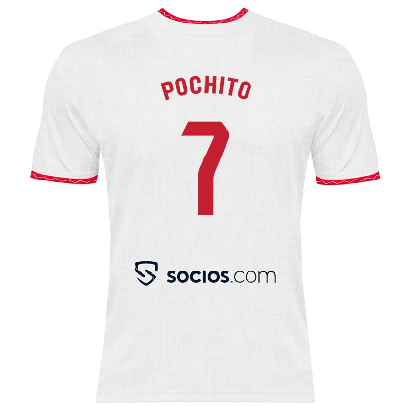 Danxen Bambino Maglia Pochito #7 Bianco Rosso Kit Gara Home 2024/25 Maglietta