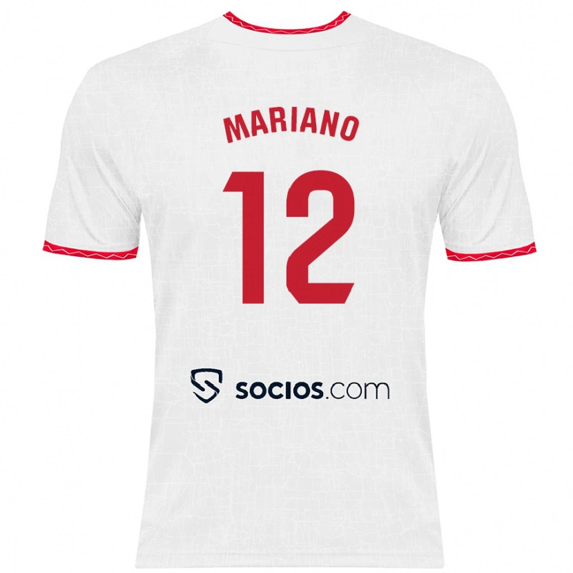 Danxen Bambino Maglia Mariano Díaz #12 Bianco Rosso Kit Gara Home 2024/25 Maglietta