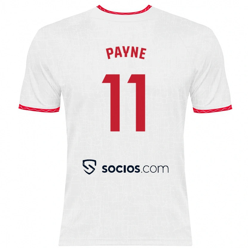 Danxen Bambino Maglia Antionette Oyedupe Toni Payne #11 Bianco Rosso Kit Gara Home 2024/25 Maglietta