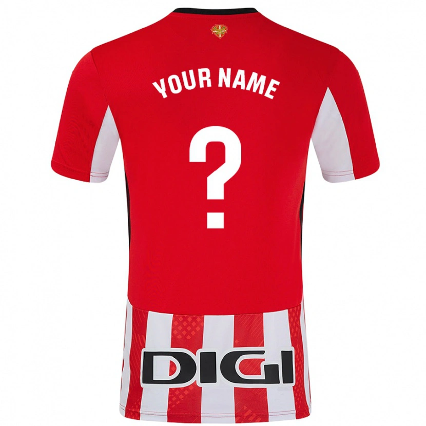 Danxen Bambino Maglia Il Tuo Nome #0 Rosso Bianco Kit Gara Home 2024/25 Maglietta