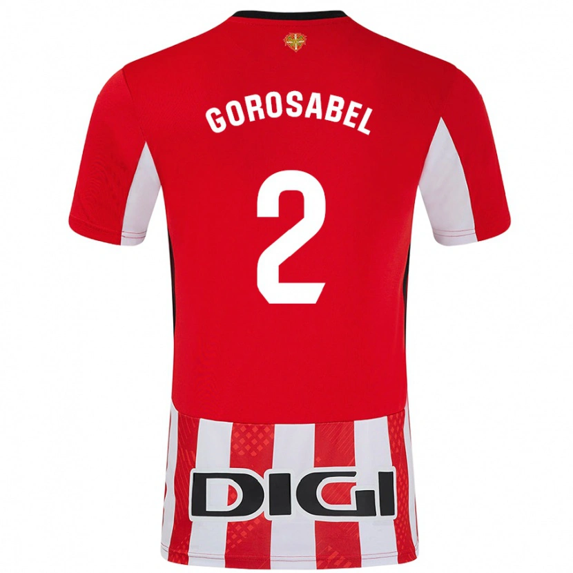 Danxen Bambino Maglia Andoni Gorosabel #2 Rosso Bianco Kit Gara Home 2024/25 Maglietta