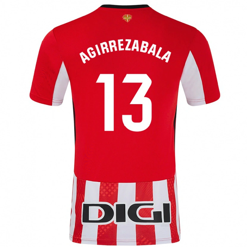 Danxen Bambino Maglia Julen Agirrezabala #13 Rosso Bianco Kit Gara Home 2024/25 Maglietta