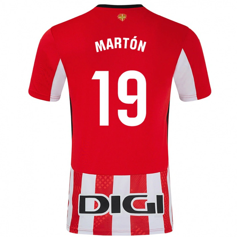 Danxen Bambino Maglia Javier Martón #19 Rosso Bianco Kit Gara Home 2024/25 Maglietta