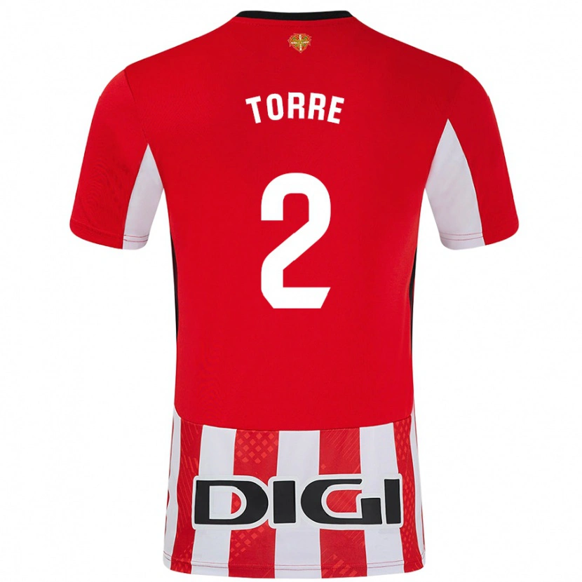 Danxen Bambino Maglia Maddi Torre #2 Rosso Bianco Kit Gara Home 2024/25 Maglietta