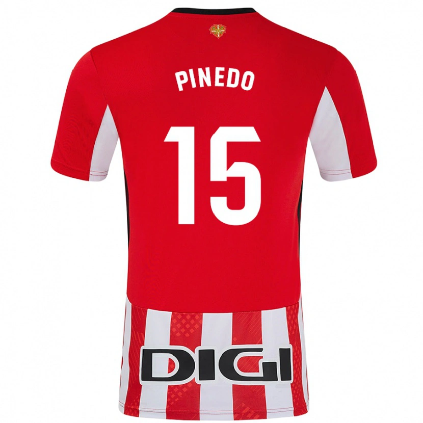Danxen Bambino Maglia Clara Pinedo Castresana #15 Rosso Bianco Kit Gara Home 2024/25 Maglietta