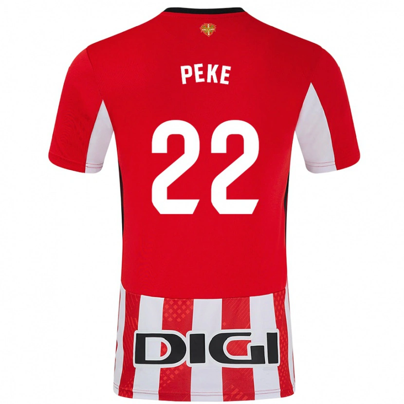 Danxen Bambino Maglia Ainize Barea Nuñez #22 Rosso Bianco Kit Gara Home 2024/25 Maglietta