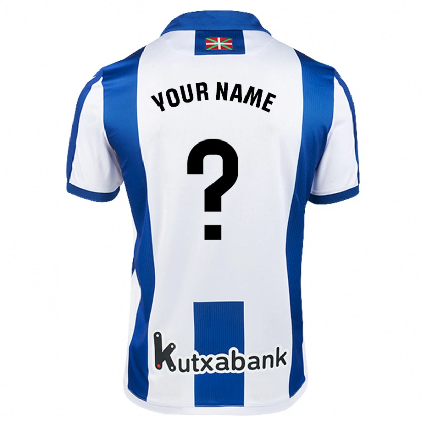 Danxen Bambino Maglia Il Tuo Nome #0 Bianco Blu Kit Gara Home 2024/25 Maglietta
