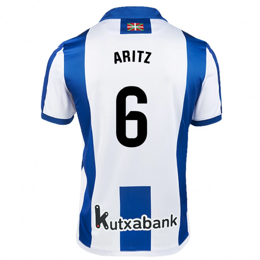 Danxen Bambino Maglia Aritz Elustondo #6 Bianco Blu Kit Gara Home 2024/25 Maglietta