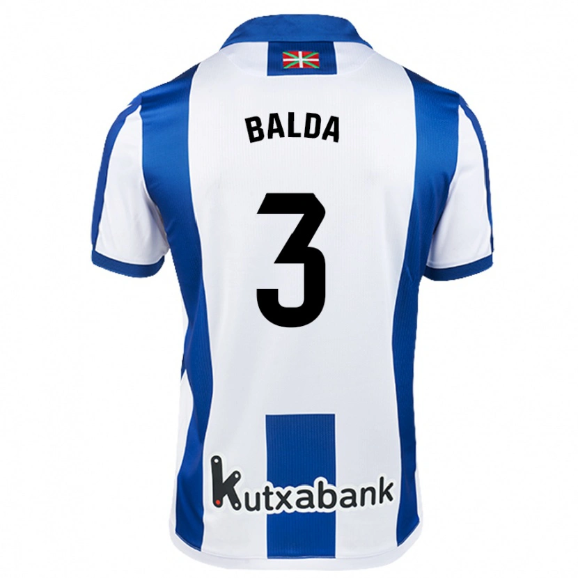 Danxen Bambino Maglia Jon Balda #3 Bianco Blu Kit Gara Home 2024/25 Maglietta