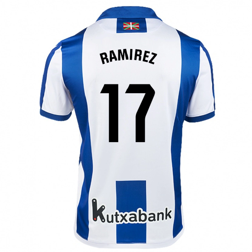 Danxen Bambino Maglia Darío Ramírez #17 Bianco Blu Kit Gara Home 2024/25 Maglietta