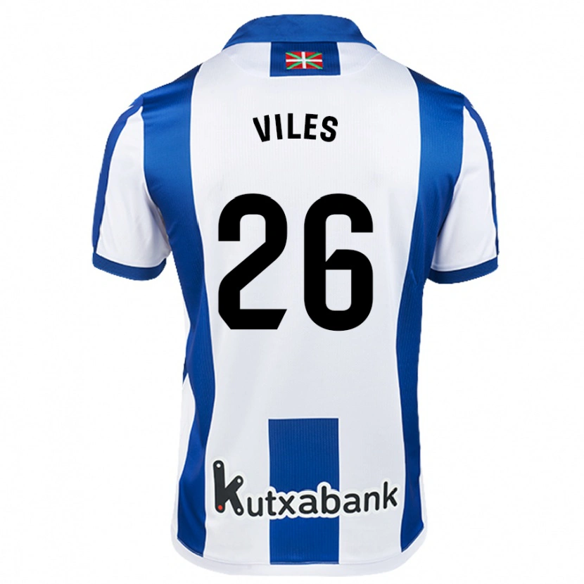 Danxen Bambino Maglia Elene Viles #26 Bianco Blu Kit Gara Home 2024/25 Maglietta