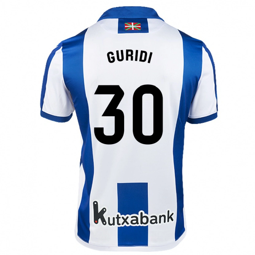 Danxen Bambino Maglia Elene Guridi Mesonero #30 Bianco Blu Kit Gara Home 2024/25 Maglietta