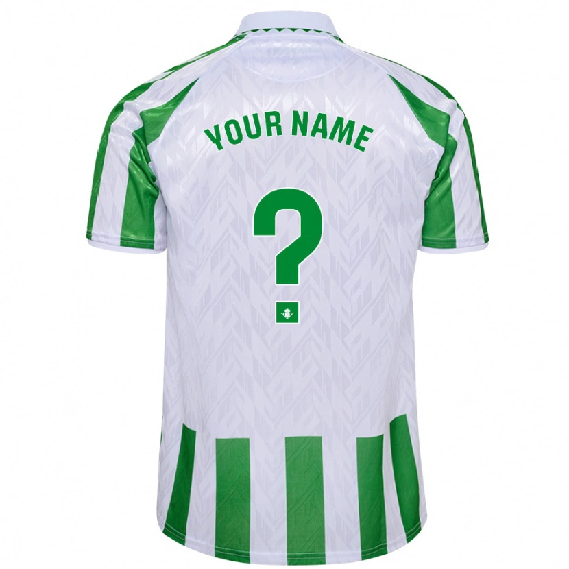 Danxen Bambino Maglia Il Tuo Nome #0 Verde Bianco A Righe Kit Gara Home 2024/25 Maglietta