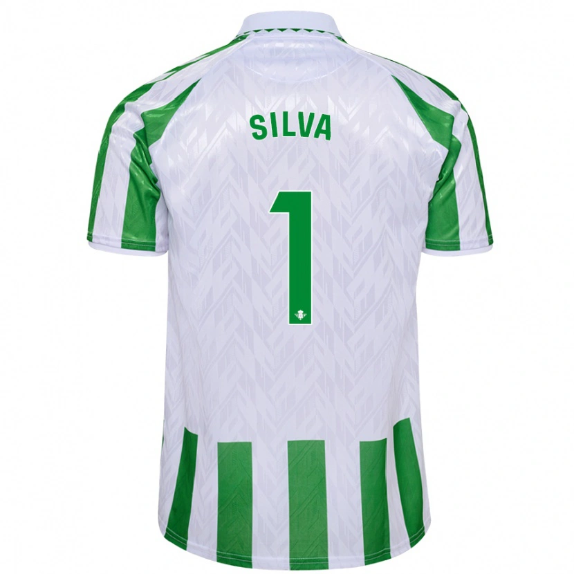 Danxen Bambino Maglia Rui Silva #1 Verde Bianco A Righe Kit Gara Home 2024/25 Maglietta