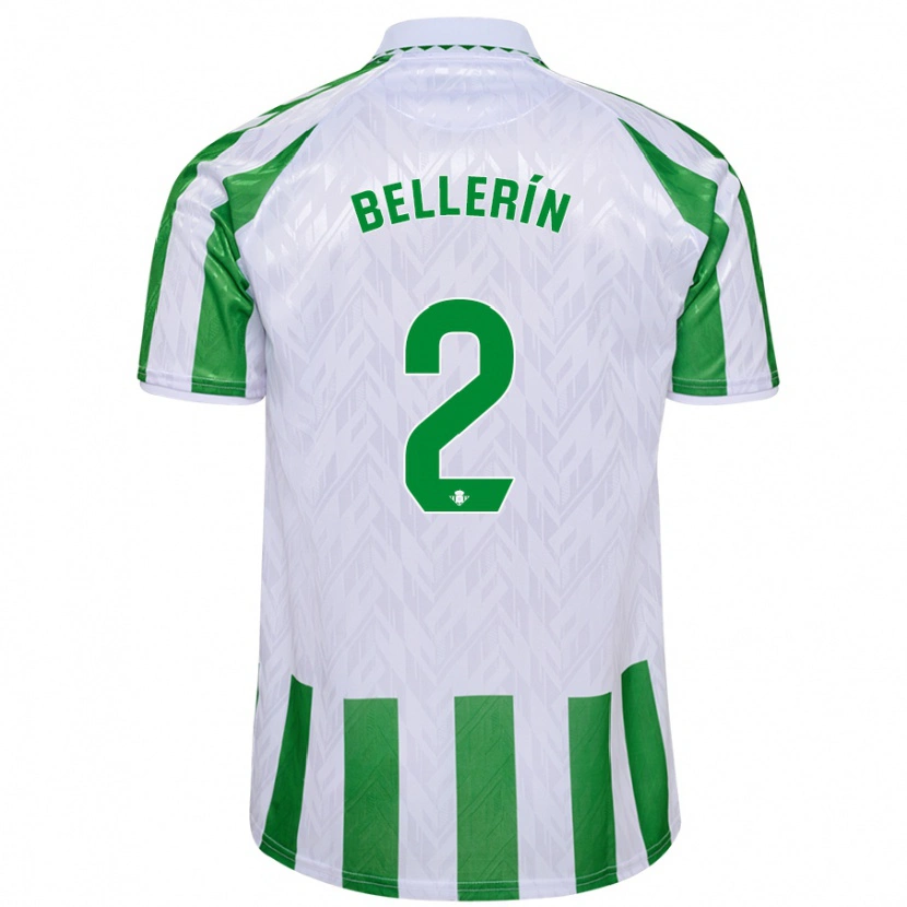 Danxen Bambino Maglia Héctor Bellerín #2 Verde Bianco A Righe Kit Gara Home 2024/25 Maglietta