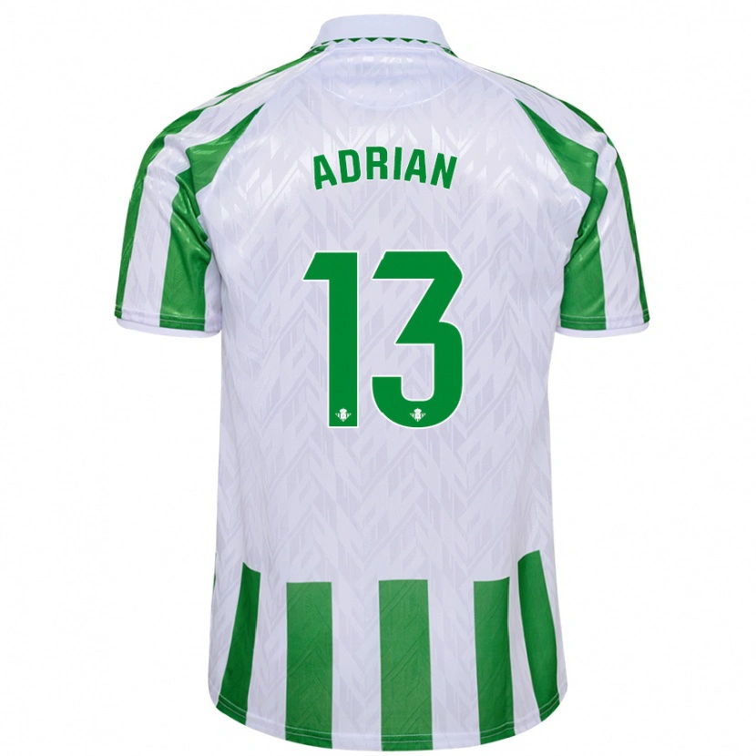 Danxen Bambino Maglia Adrián #13 Verde Bianco A Righe Kit Gara Home 2024/25 Maglietta