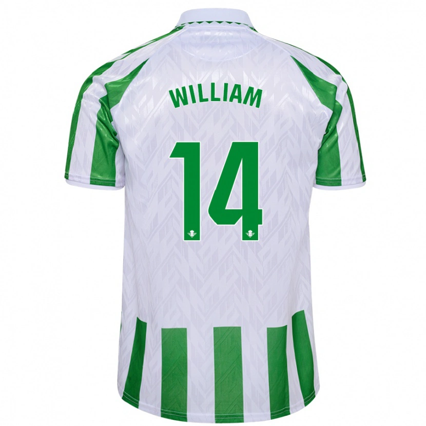 Danxen Bambino Maglia William Carvalho #14 Verde Bianco A Righe Kit Gara Home 2024/25 Maglietta