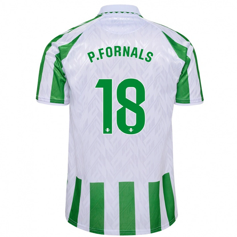 Danxen Bambino Maglia Pablo Fornals #18 Verde Bianco A Righe Kit Gara Home 2024/25 Maglietta