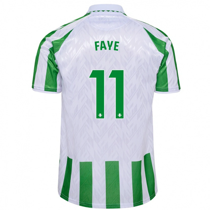 Danxen Bambino Maglia Souleymane Faye #11 Verde Bianco A Righe Kit Gara Home 2024/25 Maglietta