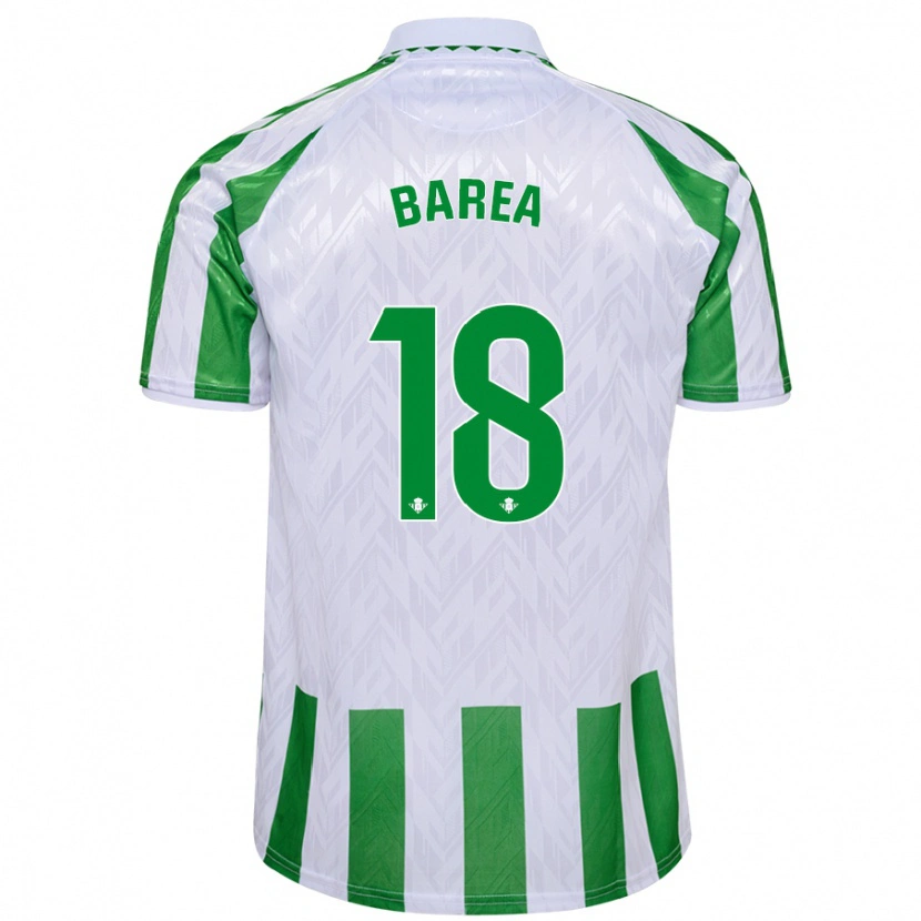 Danxen Bambino Maglia Ismael Barea #18 Verde Bianco A Righe Kit Gara Home 2024/25 Maglietta