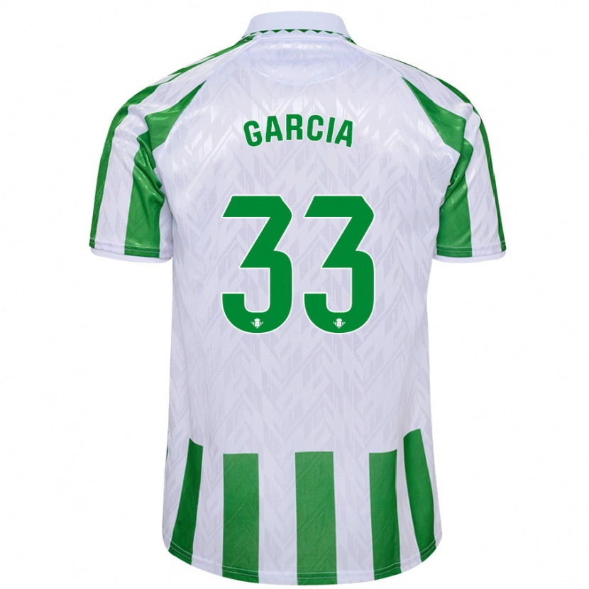 Danxen Bambino Maglia Pablo García #33 Verde Bianco A Righe Kit Gara Home 2024/25 Maglietta