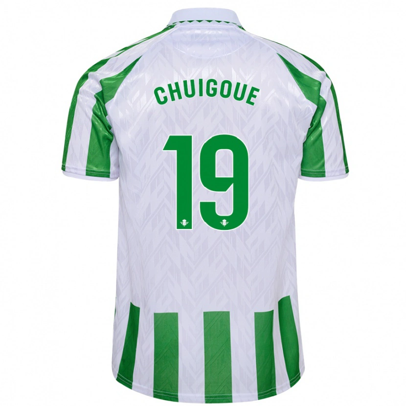 Danxen Bambino Maglia Dorine Chuigoué #19 Verde Bianco A Righe Kit Gara Home 2024/25 Maglietta