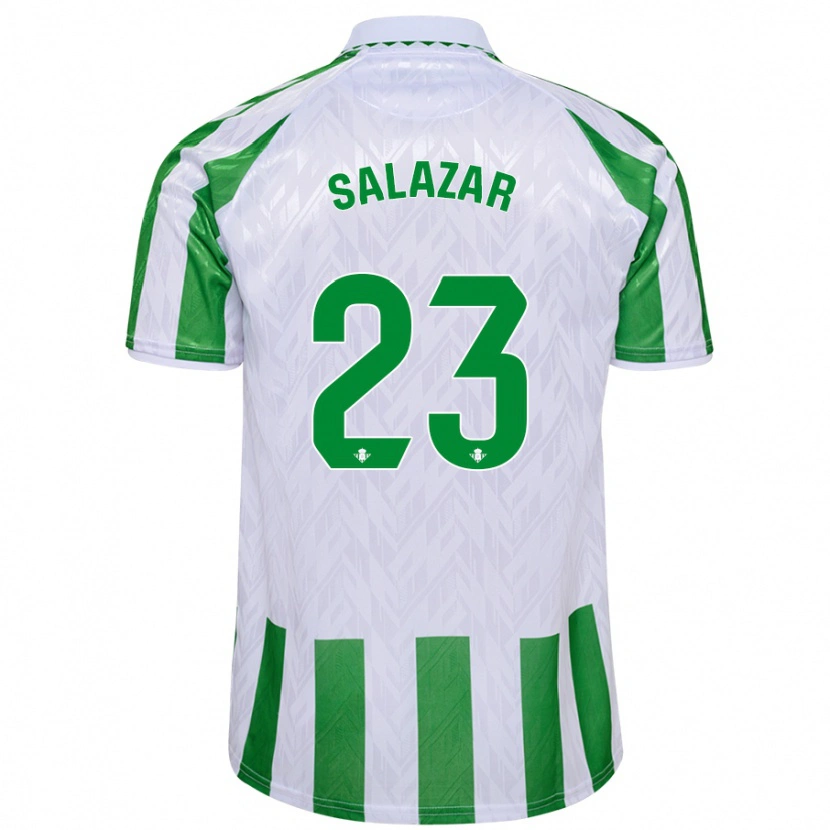 Danxen Bambino Maglia Noelia Salazar #23 Verde Bianco A Righe Kit Gara Home 2024/25 Maglietta