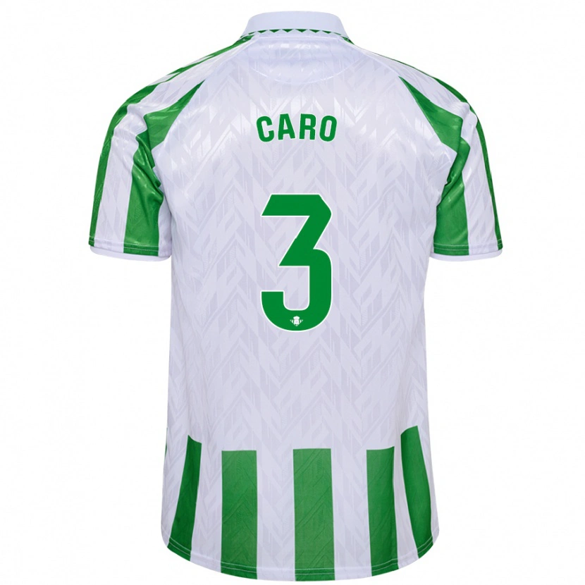 Danxen Bambino Maglia Andrés Caro #3 Verde Bianco A Righe Kit Gara Home 2024/25 Maglietta