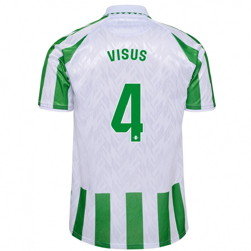 Danxen Bambino Maglia Ricardo Visus #4 Verde Bianco A Righe Kit Gara Home 2024/25 Maglietta