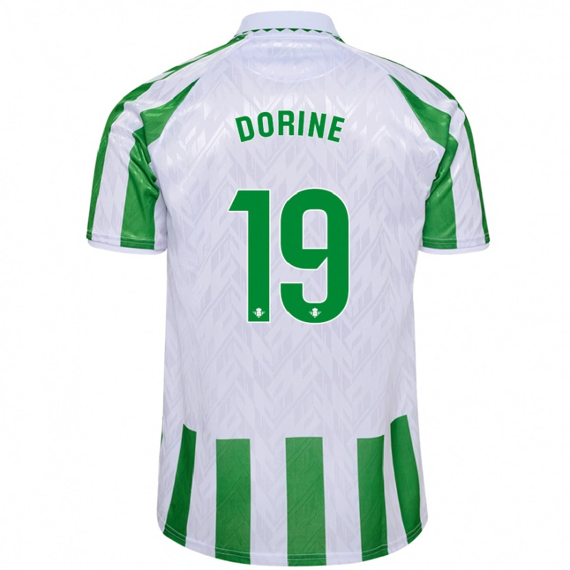 Danxen Bambino Maglia Dorine Nina Chuigoue #19 Verde Bianco A Righe Kit Gara Home 2024/25 Maglietta