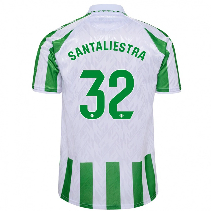 Danxen Bambino Maglia Carla Santaliestra #32 Verde Bianco A Righe Kit Gara Home 2024/25 Maglietta
