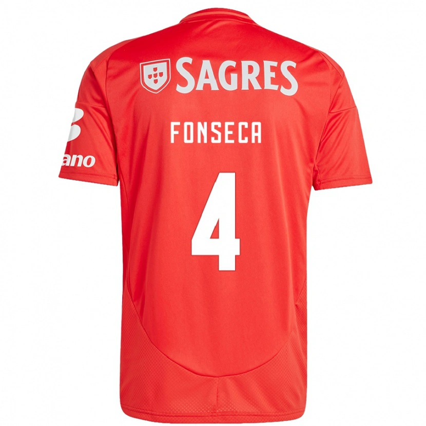 Danxen Bambino Maglia João Fonseca #4 Rosso Bianco Kit Gara Home 2024/25 Maglietta