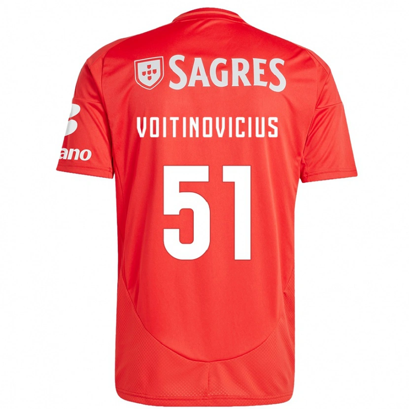 Danxen Bambino Maglia Arnas Voitinovicius #51 Rosso Bianco Kit Gara Home 2024/25 Maglietta