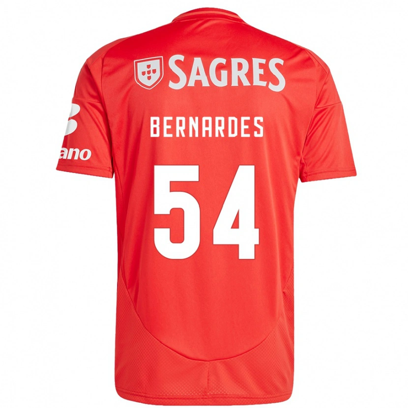 Danxen Bambino Maglia Bernardes #54 Rosso Bianco Kit Gara Home 2024/25 Maglietta