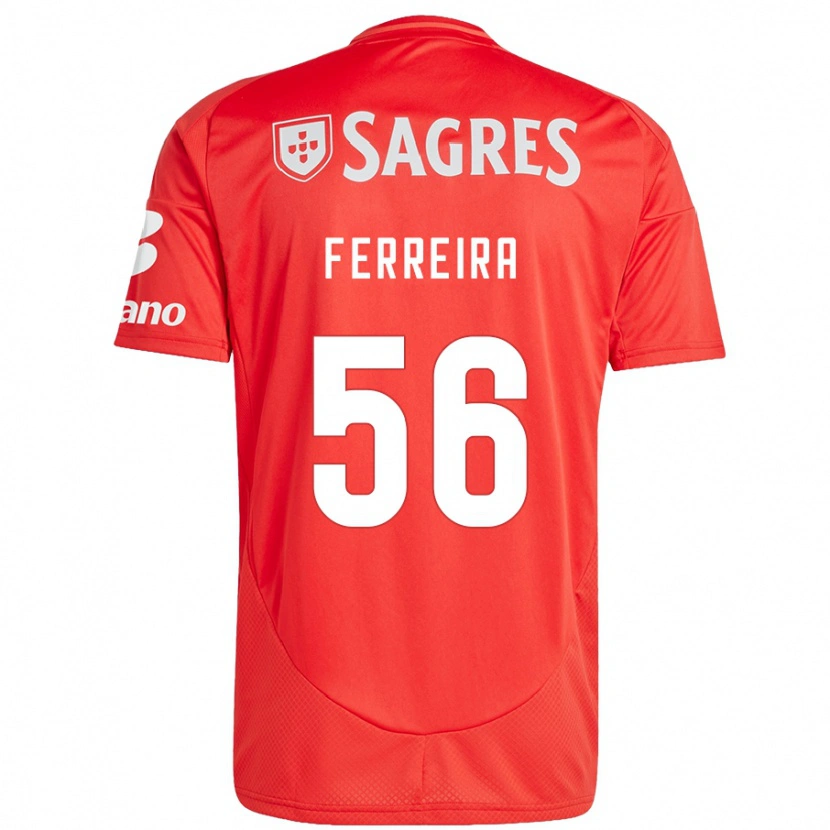 Danxen Bambino Maglia Martim Ferreira #56 Rosso Bianco Kit Gara Home 2024/25 Maglietta