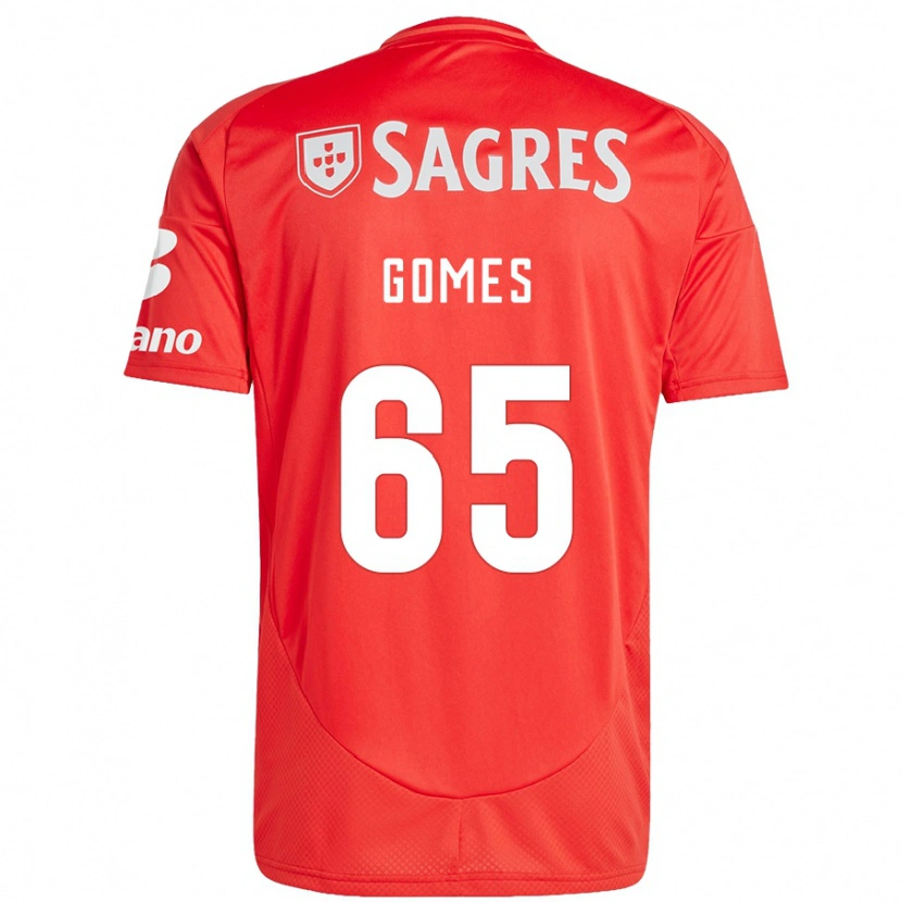 Danxen Bambino Maglia André Gomes #65 Rosso Bianco Kit Gara Home 2024/25 Maglietta