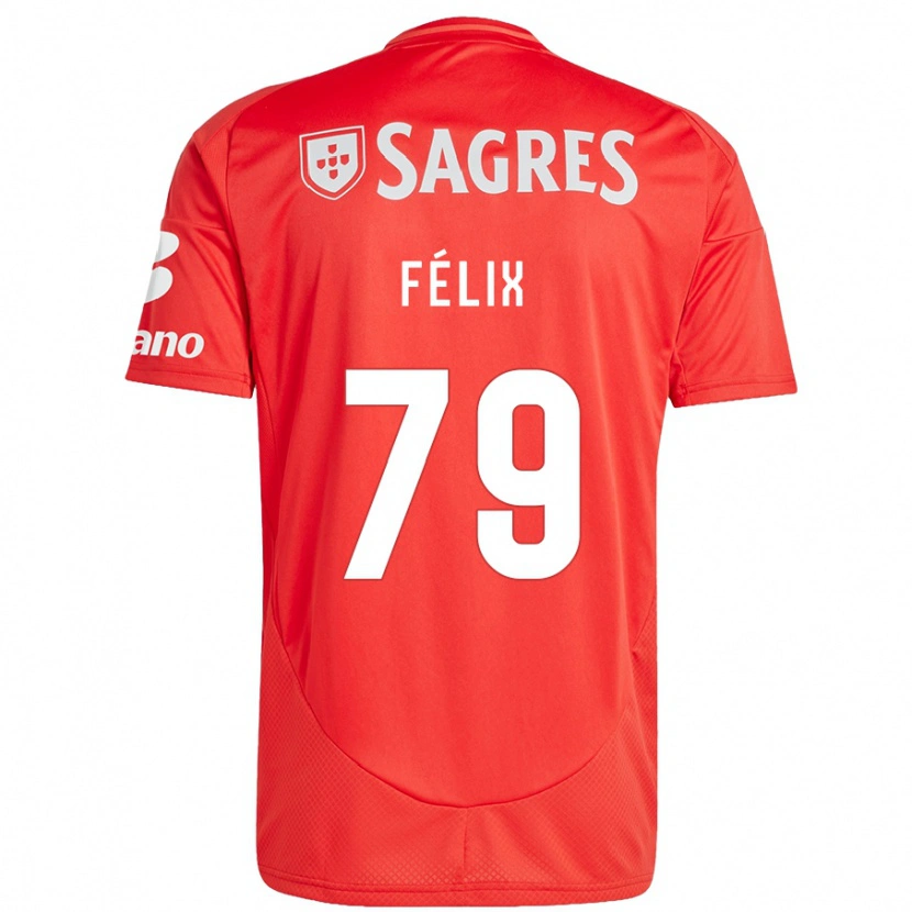 Danxen Bambino Maglia Hugo Félix #79 Rosso Bianco Kit Gara Home 2024/25 Maglietta