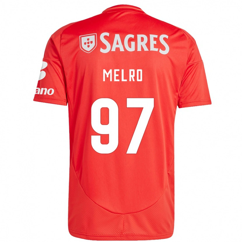 Danxen Bambino Maglia José Melro #97 Rosso Bianco Kit Gara Home 2024/25 Maglietta