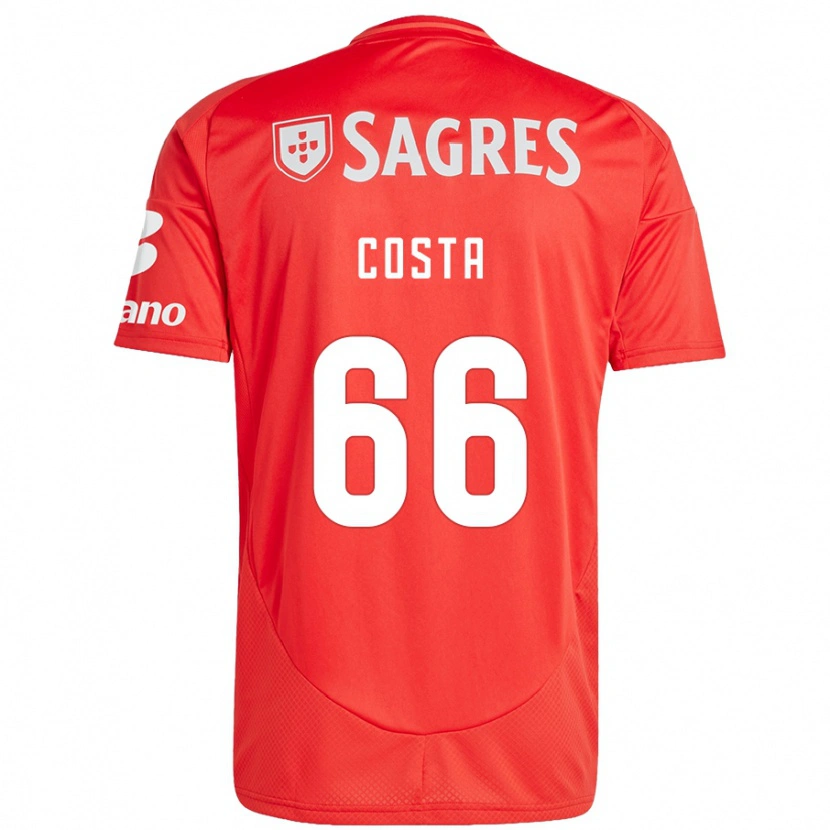 Danxen Bambino Maglia Rute Costa #66 Rosso Bianco Kit Gara Home 2024/25 Maglietta