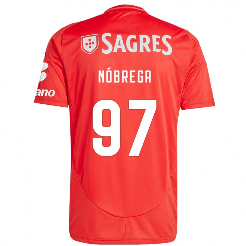 Danxen Bambino Maglia Ricardo Nóbrega #97 Rosso Bianco Kit Gara Home 2024/25 Maglietta