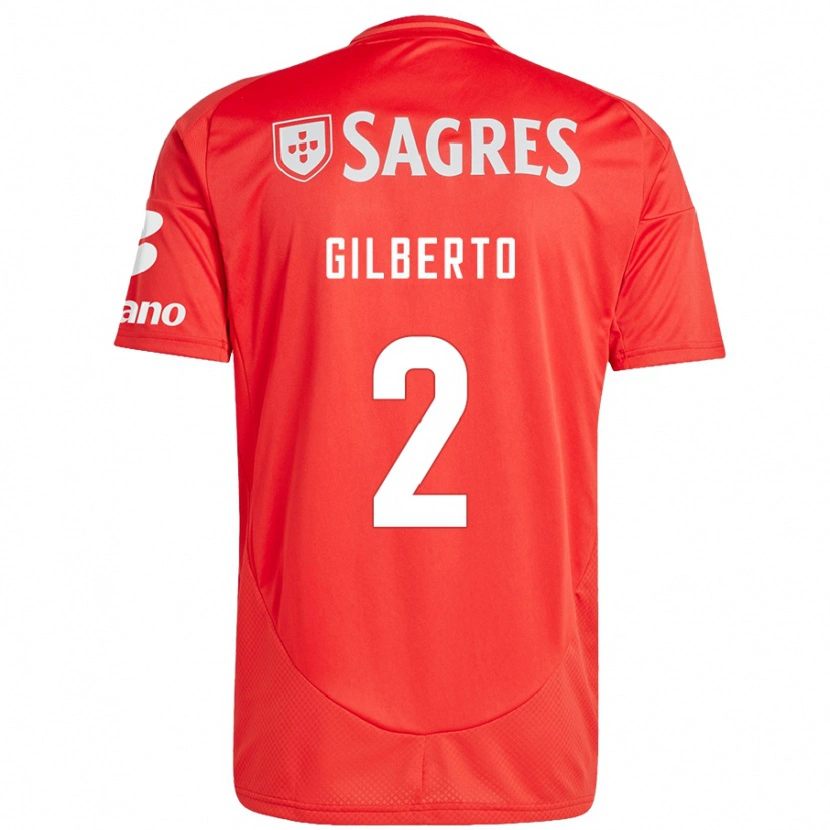 Danxen Bambino Maglia Gilberto #2 Rosso Bianco Kit Gara Home 2024/25 Maglietta
