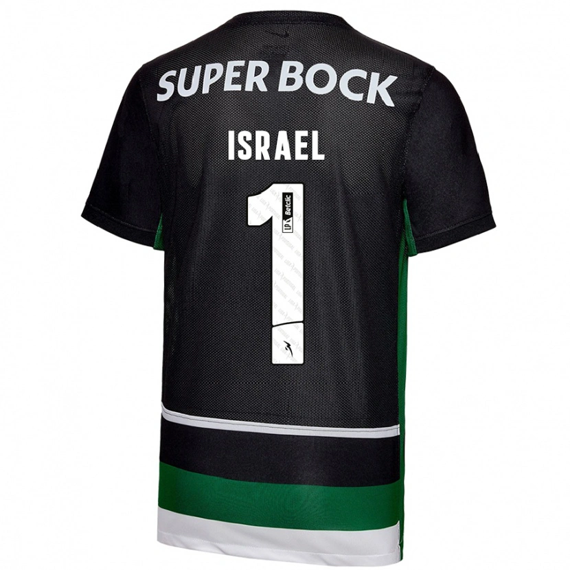 Danxen Bambino Maglia Franco Israel #1 Nero Bianco Verde Kit Gara Home 2024/25 Maglietta